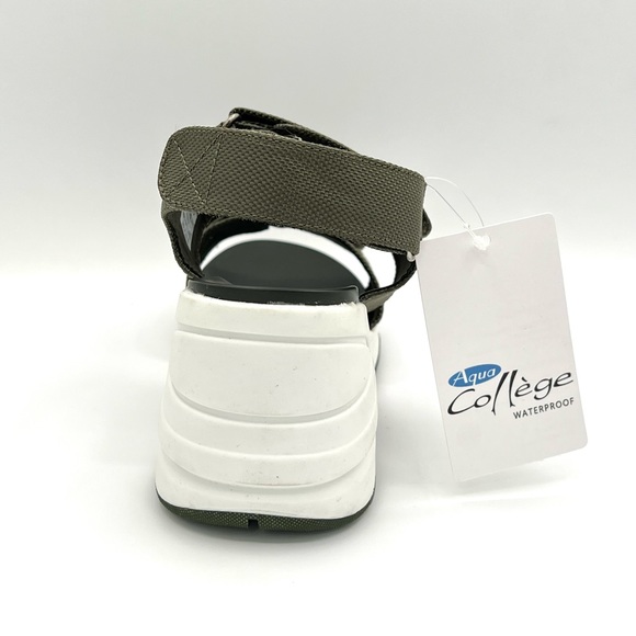 Aqua College Mara Slingback Sporty Wedge Olive Textile Women's Sandals Size 8.5M - Picture 4 of 12